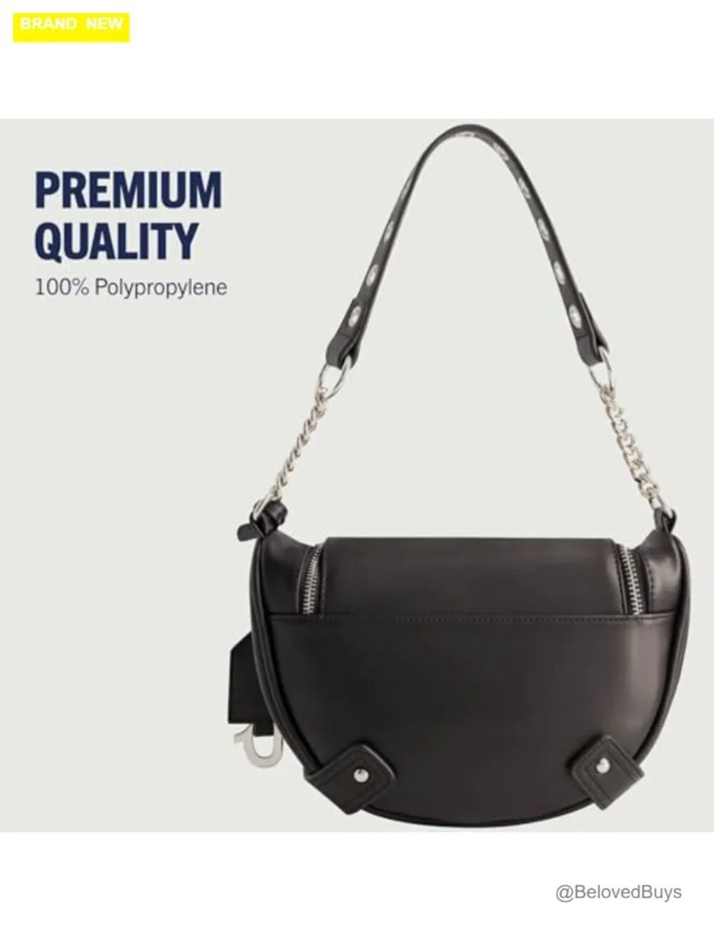 Faux Suede Hobo Handbag with Chain Handle Shoulder Bag